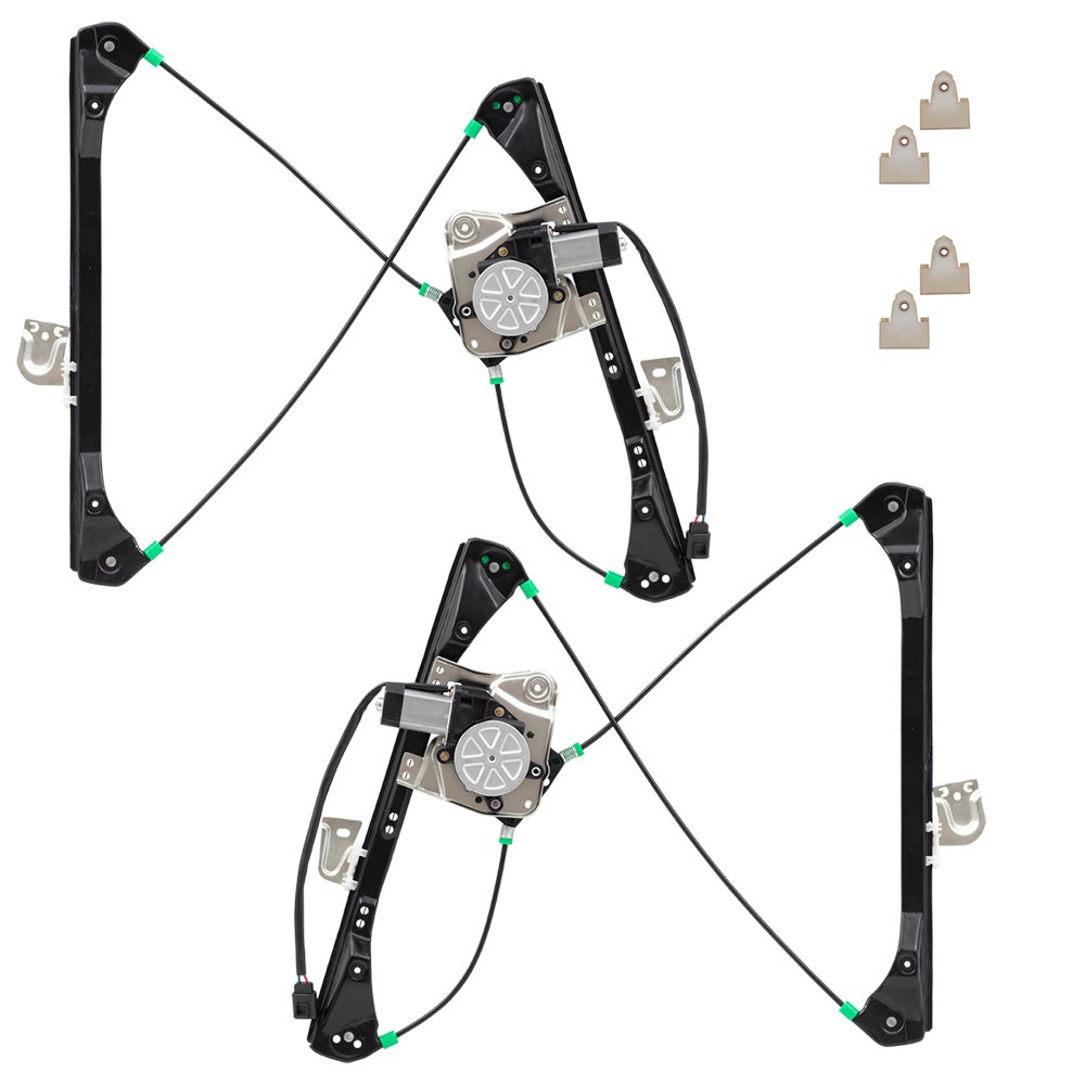 6 Piece Set Front Window Regulators with Motors & 4 Sash Connectors