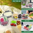 thumbnail image 3 of TechGen Borosilicate Glass Meal Prep Containers with Snap Lock Lids, 2 & 3 Compartment Bento Boxes, Microwave & Freezer Safe, 5 Containers + 5 Lids, 3 of 5