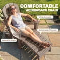thumbnail image 4 of Outsunny Folding Adirondack Chair Set of 2, HDPE Fire Pit Chair with Retractable Ottoman, Cup Holder and Large Seat for Deck, Garden, Backyard, Brown, 4 of 9