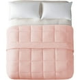 thumbnail image 6 of Exclusivo Mezcla Twin Comforter Set Blush Pink, 3-Piece Solid Comforter Duvet Insert with Corner Tabs, Lightweight Bedding Down Alternative Comforter for All Seasons, 6 of 7