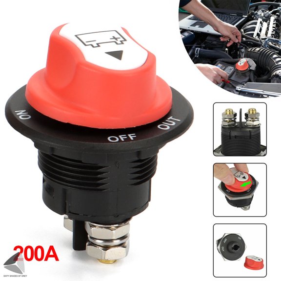 PULLIMORE 100A Battery Isolator Switch, Waterproof Battery Master Disconnect Power Cut Off Kill for Car Boat RV Truck ATV Vehicles