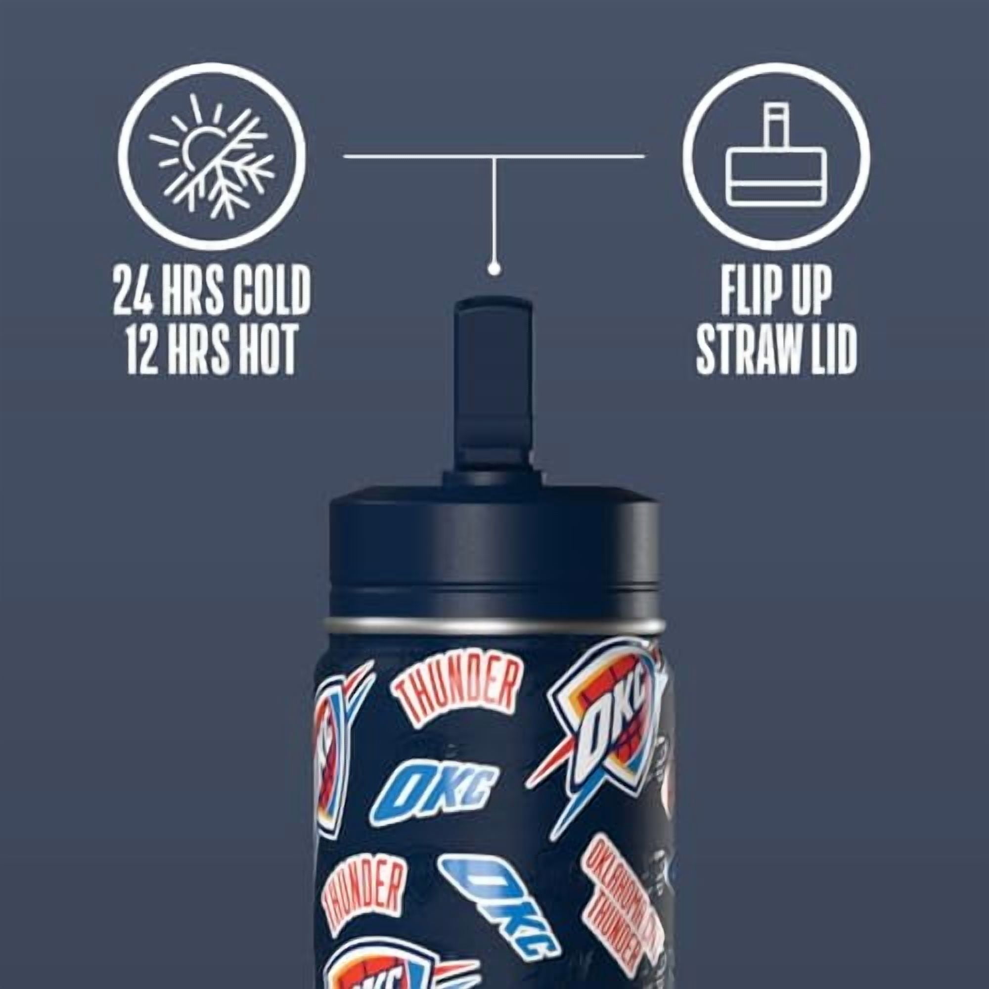 Hydrapeak x NBA Officially Licensed Philadelphia 76ers 14oz Mini Kids Water Bottle with Straw Lid and Handle Reusable Stainless Steel Double Wall Insulated Spill Proof Sports Gift for Boys Girls