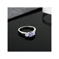 thumbnail image 3 of Gem Stone King 1.12 Ct Round Blue Tanzanite White Topaz 925 Sterling Silver Ring, 3 of 5