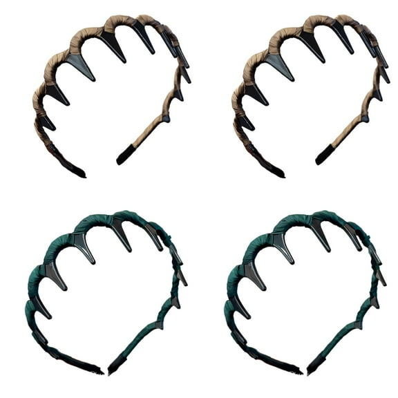 Vintage High Cranium Headbands, Elegant Hairbands for Women, Non- Wedding Party Hair Hoops, Girls Hair Accessories Gift Set(2Pcs Coffee,2Pcs Navy)