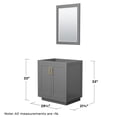 thumbnail image 4 of Wyndham Collection Miranda 30" No Sink Wood Single Bathroom Vanity in Gray/Gold, 4 of 5
