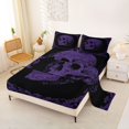 thumbnail image 2 of Homewish Baroque Antique Skull Bed Sheets for Kids, Lavender Mandala Floral Full Size Sheets, 4pcs, 1 Flat Sheet, 1 Fitted Sheet and 2 Pillowcases, 2 of 5