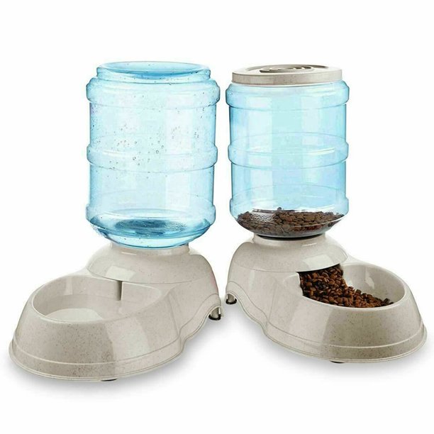 New Self Dispensing Pet Dog Cat Food Feeder And Waterer Dispenser