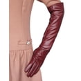 thumbnail image 3 of Guantes de simulación de mujer Forro sedoso de cuero Largo sobre el codo Manopla elegante 50CM - Negro S Kuyhfg Bienvenido a Kuyhfg, 3 of 5