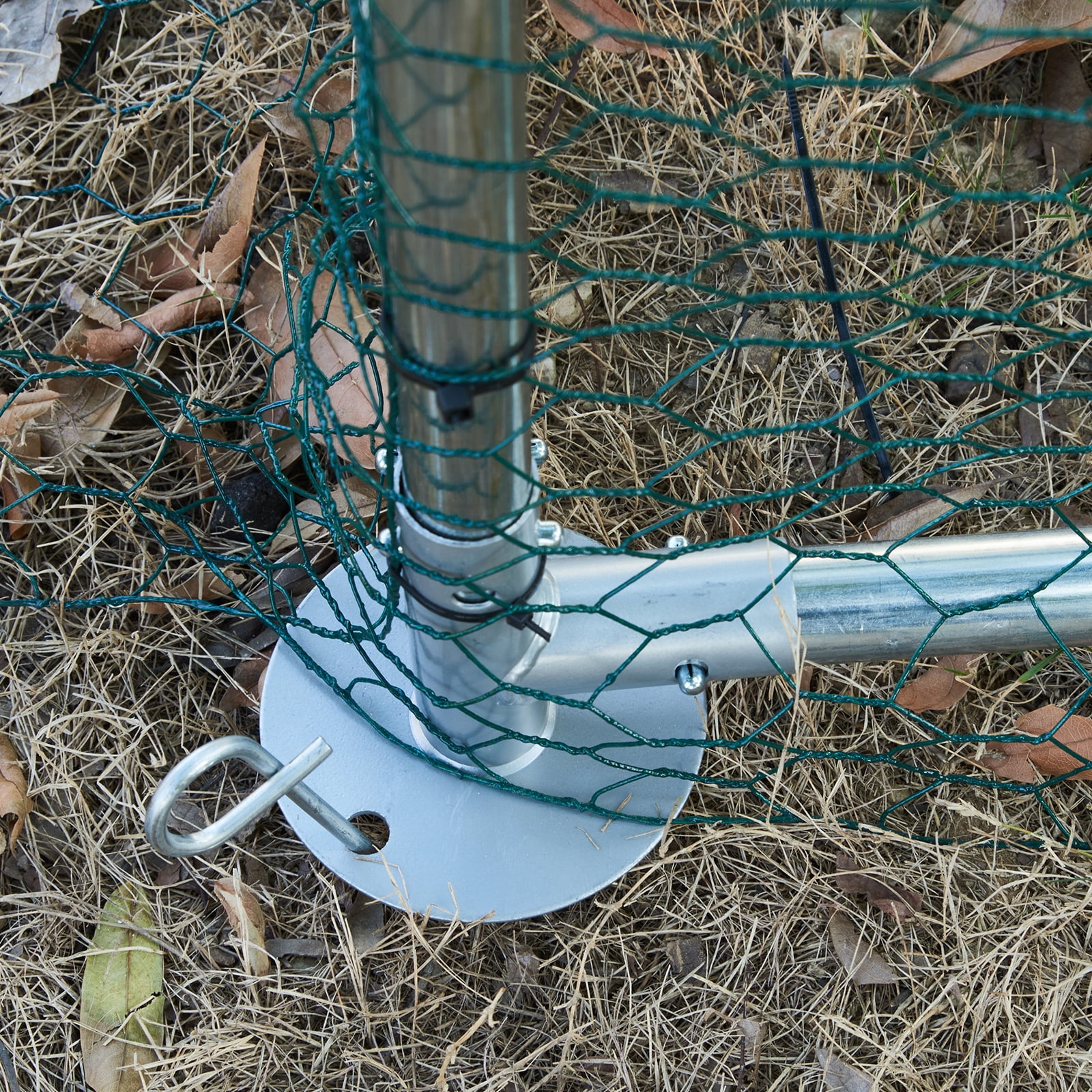 KFFKFF Chicken Coop Large Metal Chicken Cage House Waterproof Run Large Metal Chicken Coop Outdoor Walk in Chicken Coop Cage Backyard Farm Use 6.6x9.8x6.6 ft Dome Roof