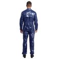 thumbnail image 2 of Manyakai Combinaison Imperméable pour Homme, Col Rabattu, Manches Longues, Taille Élastique au Dos, Bleu Marine, 3TG, 2 of 5