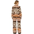 thumbnail image 2 of SCRAWLGOD American Tribal Highland Cattle Cow Print Brown Womens 2 Piece Outfits Sweatsuit Turtleneck Pullover Sweatshirt Joggers Pants Tracksuit Set Fashion Casual Matching Lounge Sets, S, 2 of 7