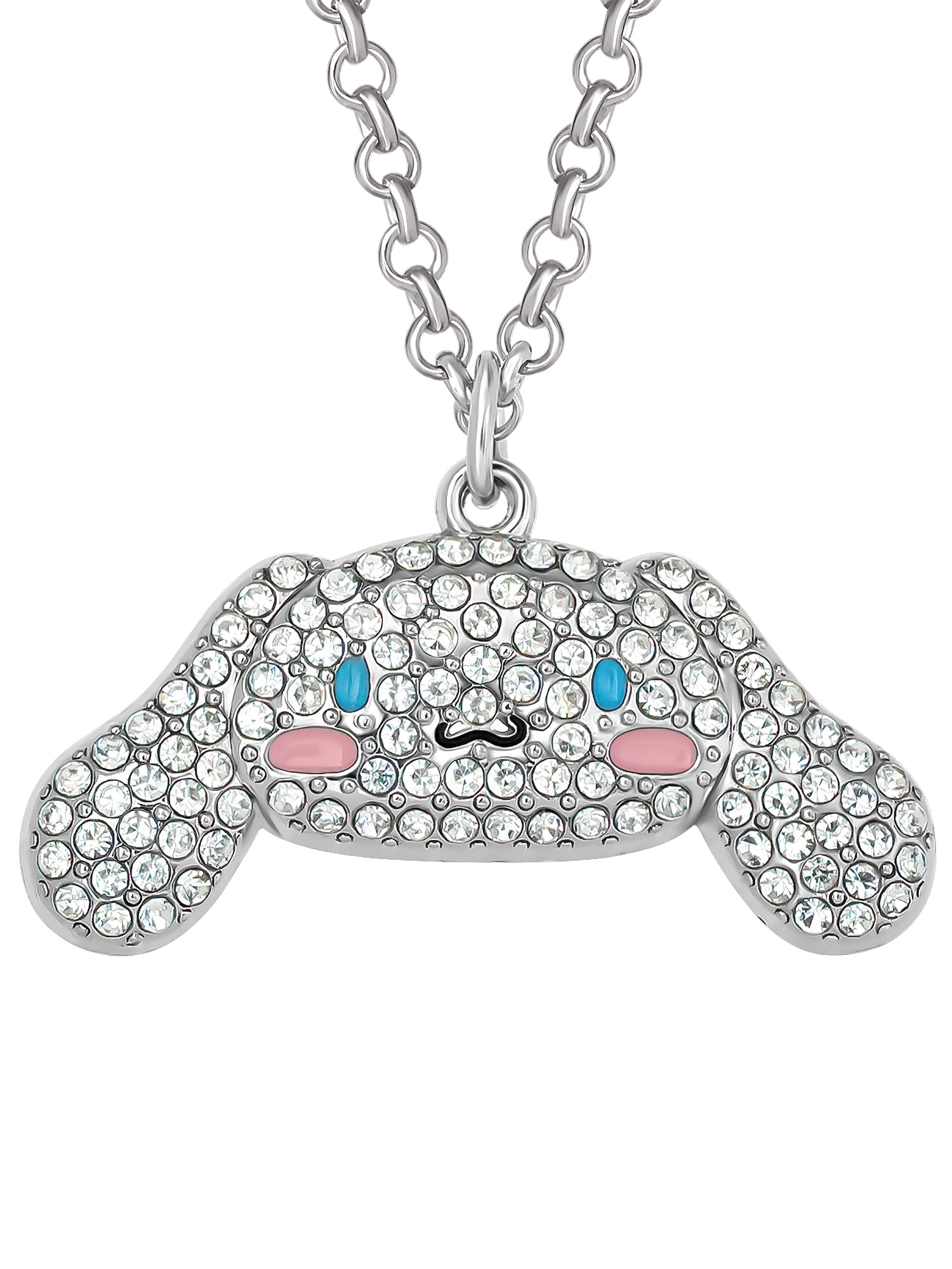 Sanrio Girls/Tween Cinnamoroll Clear Crystal Pendant, 16" Chain + 3" Extender