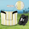 thumbnail image 6 of Haosy Light Yellow and Off-white Striped Golf Mallet Putter Cover Strong Magnetic Leather Golf Club Headcover Closure, 6 of 7