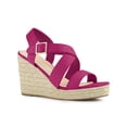 thumbnail image 1 of BLISSFUL STEP Women's Shoes Crisscross Ankle Strap Espadrille Wedge Sandals Hot Pink 8.5, 1 of 7