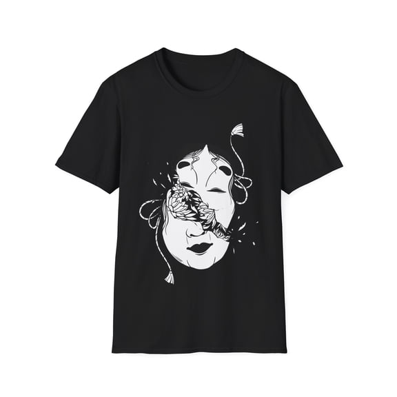 Unique Japanese Face Broken Mask Men Women Shirt
