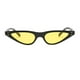 thumbnail image 2 of Gafas de sol triangulares retro Marco negro y lente amarilla, 2 of 9