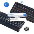 thumbnail image 3 of Homgeek Clavier Mécanique Compact Multi-Appareils avec 64 Touches Mode BT & Filaire 18 Effets Rétroéclairés RGB N-key Rollover Interrupteurs Noir Marron, 3 of 5