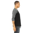 thumbnail image 3 of Bella + Canvas T-Shirt de Baseball Unisexe à Manches 3/4, 3 of 3