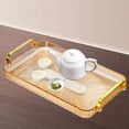 thumbnail image 1 of Bandeja para servir con asas, rectangular, bandeja para postres y frutas, organizador versátil para guardar perfumes y cosméticos para tocador de baño amarillo, 1 of 8