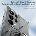 thumbnail image 5 of ELEHOLD Matte Case for Samsung Galaxy S23 Ultra,Transparent Frosted With 360° Rotating Ring Holder Kickatand Bracket All Inclusive Lens Protection Shockproof Case 6.8 inch,Clear, 5 of 9