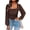 Brown, variant on Womens Square Neck Mesh Long Sleeve Tops Double Lined Dressy Business Casual Blouses Shirts 2026 Fall Outfits Army Green Large