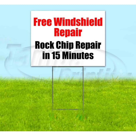 Window Repair (18" x 24") Yard Sign, Includes Metal Step Stake