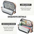 thumbnail image 5 of Standing Pencil Case with Base Large Capacity Stationery Pouch Pen Bag with Zipper for Women Men Leopard Print Bow, 5 of 7