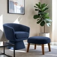thumbnail image 2 of Tcbosik Swivel Barrel Chair with Ottoman, 360 Degree Upholstered Armchair, Modern Accent Chair, Single Sofa Chair for Living Room, Bedroom, Blue, 2 of 6