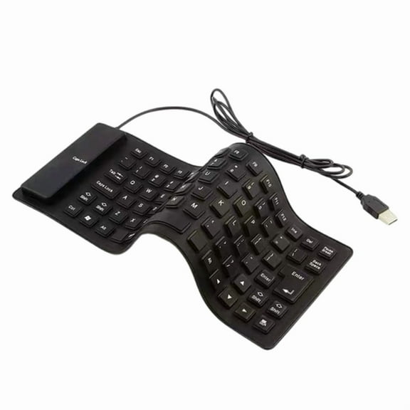 USB Wired Silicone Keyboard 85 Keys Rollup Foldable Fleible Silent Soft Keyboard for PC Notebook Laptop
