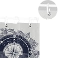 thumbnail image 5 of FREEAMG Home Decor Shower Curtain, Compass and Floral Whale Waterproof Bath Curtain, Washable Fabric Decor Shower Curtains for Bathroom, 60x72 inch, 5 of 5