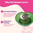 thumbnail image 3 of Happinesque 2Pc Stainless Steel Dog & Cat Bowls with Pellucid Plastic, Anti Skid, Non Tip, 4 Cups (Green), 3 of 7