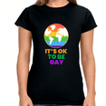 thumbnail image 2 of It's OK to Be Gay Pride Shirt Rainbow Flag Gay Lesbian Pride Womens T Shirts, 2 of 8