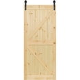 thumbnail image 4 of K-Rail Solid Knotty Pine Unfinished Barn Door Assembled Slab, 4 of 7