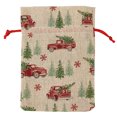 thumbnail image 2 of Holiday Time 5 Count Multi Color Fabric Bags Truck Pattern with Drawstring 5" by 7" for Xmas Package Storage, 2 of 6