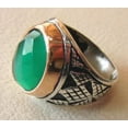 thumbnail image 4 of Green Onyx Mans Ring, Natural Green Onyx, December Birthstone, Silver Jewelry, 925 Silver Ring, Birthday Gift, Heavy Mens Ring, Arabic Design, Ottoman Style Ring, Christmas, Turkey Mens Signet Ring, 4 of 6