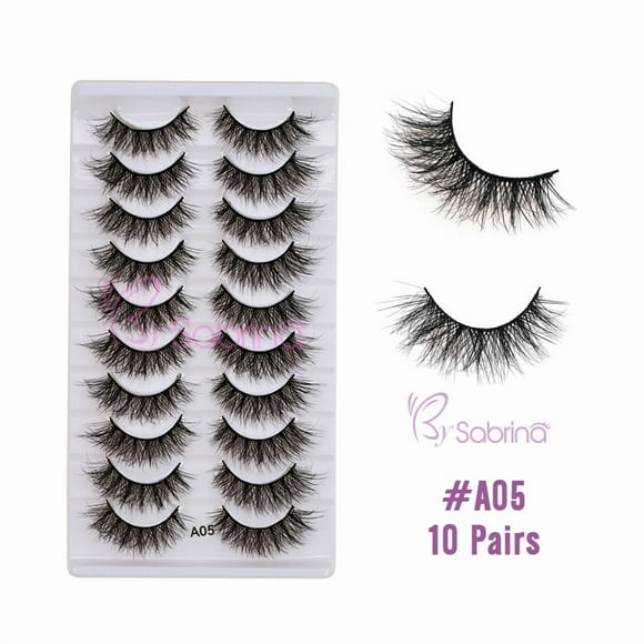False Eyelashes Natural Look 10 Pairs Reusable Adhesive Eyelashes