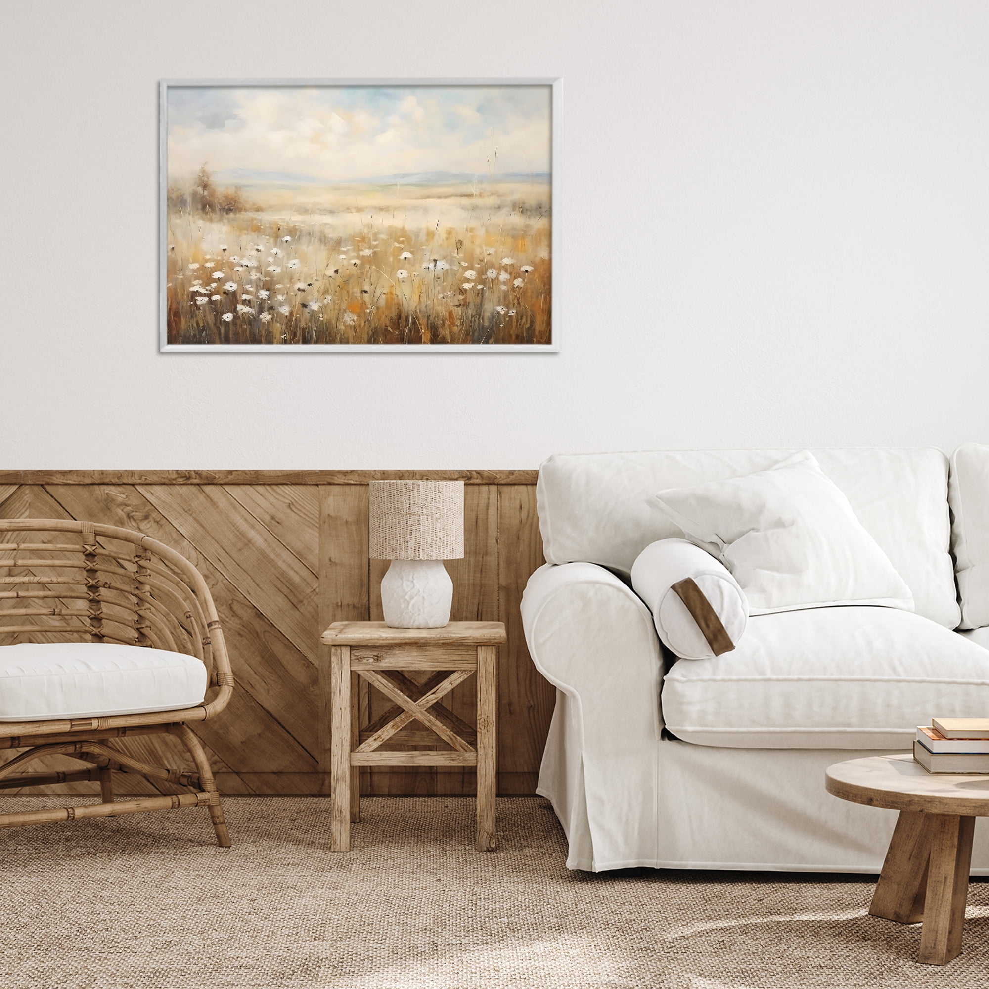 Stupell Industries Neutral Land Calmness White Framed Giclee Art, design by Creative Studio