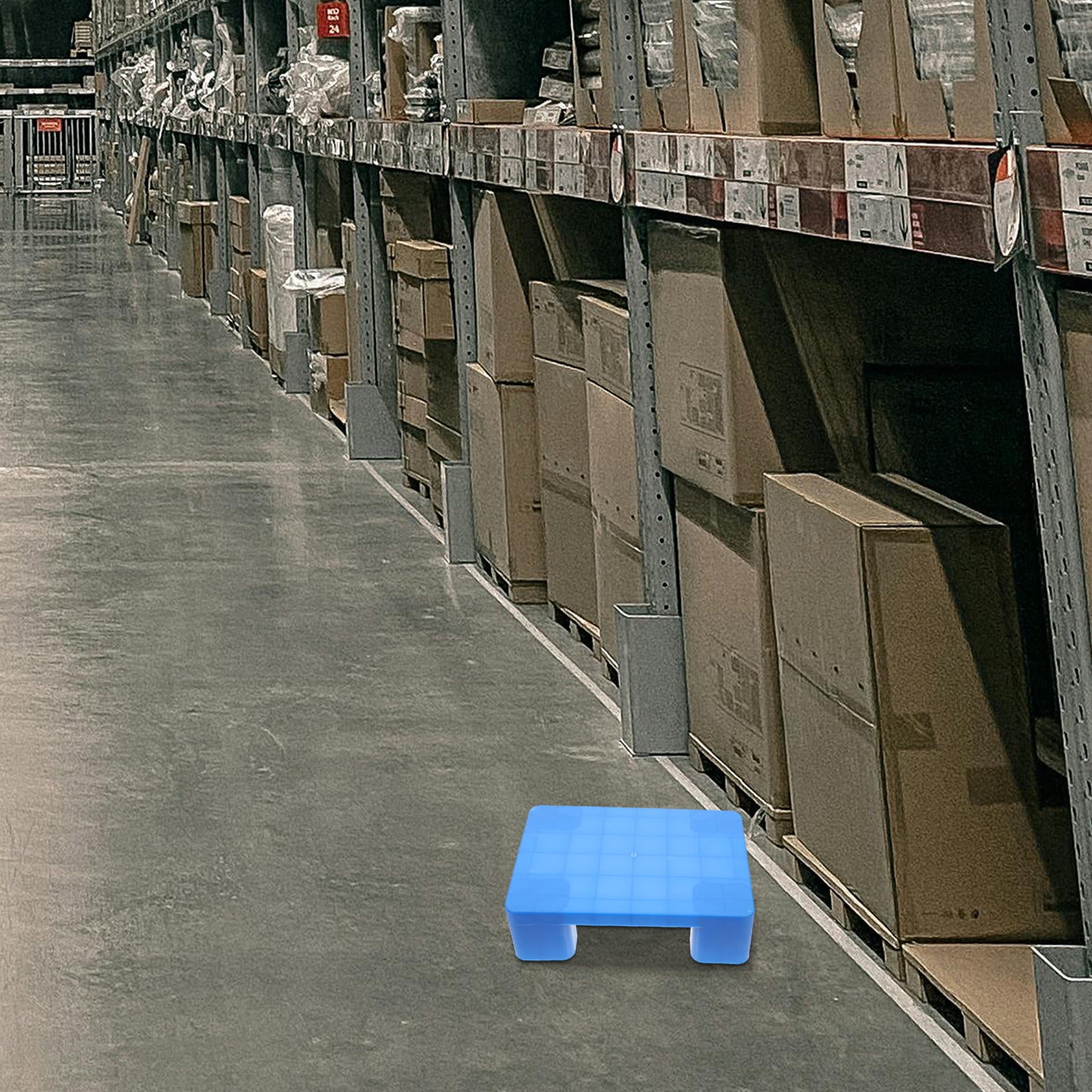IBASETOY Blue Plastic Grid Pallet for Garage and Supermarket Floor Storage