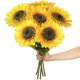 thumbnail image 1 of Girasoles artificiales Flor de seda de girasol de tallo largo para decoración al aire libre, hogar, boda, fiesta de cumplea?os en color amarillo Juego de 6 (Centro oscuro) ShuxiuWang 8390606646026, 1 of 1
