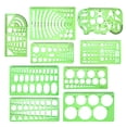 thumbnail image 1 of 1 Set/9 Pcs Multi-purpose Drawings Templates Measuring Geometric Rulers Plastic Draft Rulers for School Office Supplies(Light Green), 1 of 6