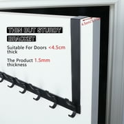 sixwipe Over The Door Hooks, Stainless Steel Heavy Duty Hanger Holder for Hanging Coat Robe Hat Clothe Towels, Behind The Door Hanger Hooks with 7 Double Dual Coat Hook, Fits 1-3/4 Thick Door