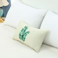 thumbnail image 4 of PiccoCasa Plant Floral Pillowcase Cotton Throw Pillow Case 12x20 inch, Pale Green Beige, 4 of 9