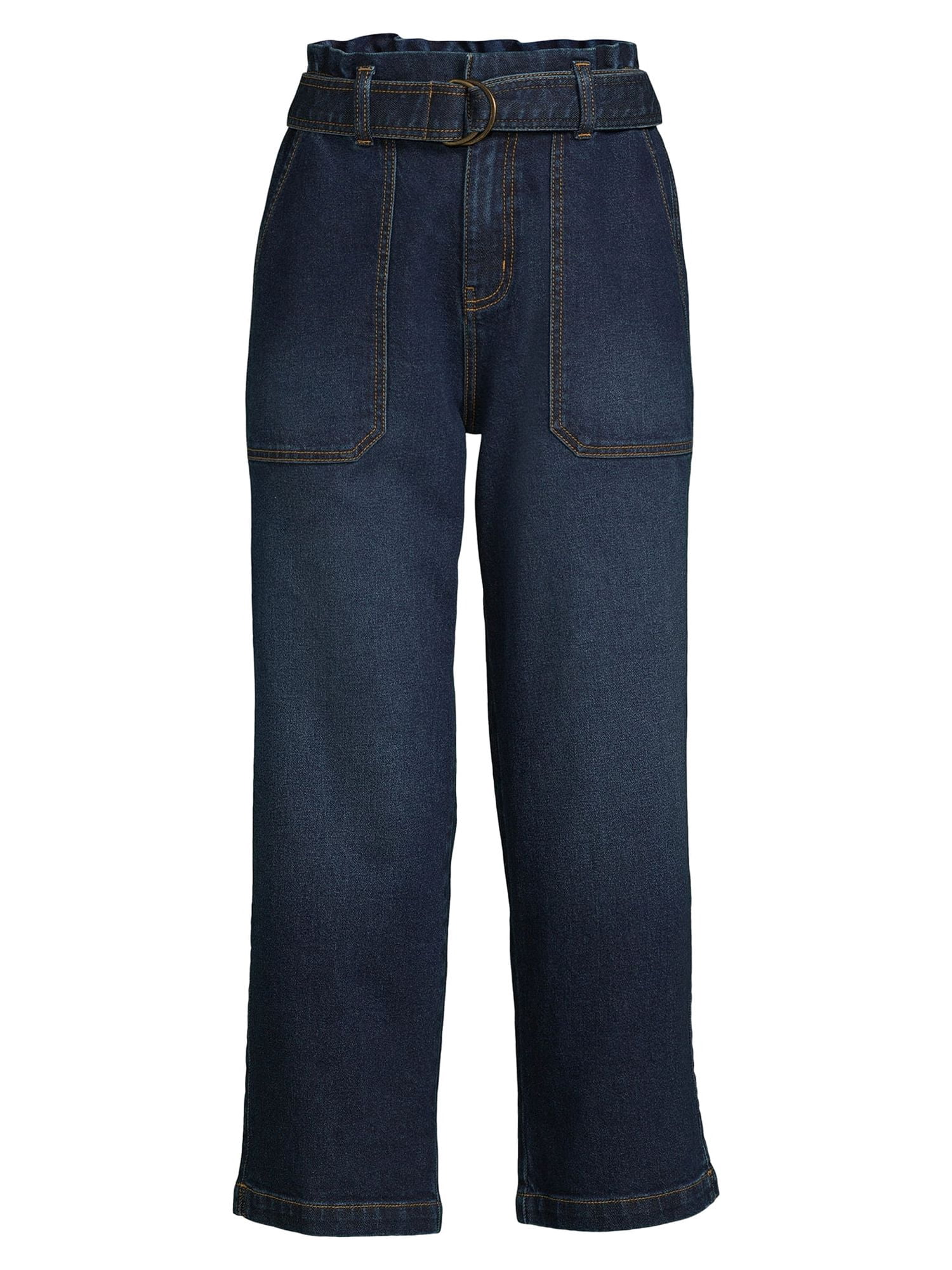 Time and Tru Women's Paperbag Belted Jeans