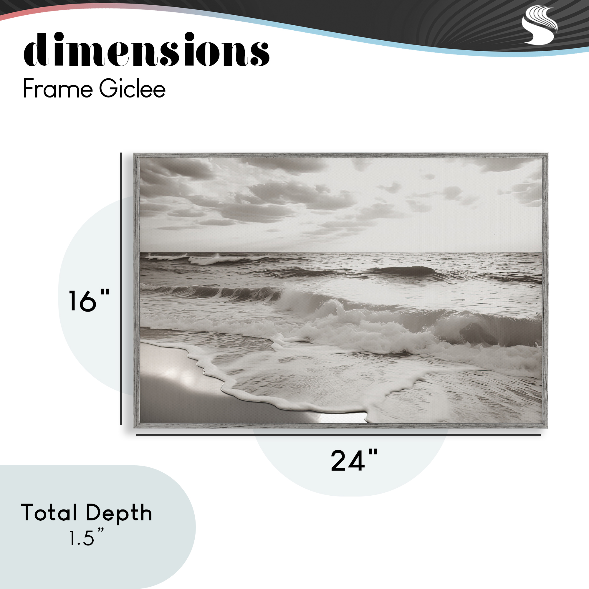 Beach View Reverie Gray Framed Giclee Art, design by Decent Exposures