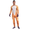 thumbnail image 3 of YONGHS Men's Zentai Werewolf Bodysuit Animal Print Cosplay Catsuit Spandex Full Body Jumpsuit with Tails Type A S, 3 of 7