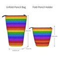 thumbnail image 2 of Kdxio Telescopic Pencil Bag Pen Holder Stationery Case,Stand-up Retractable Transformer Bag Organizer for Christmas Holiday(Colorful Glitter Rainbow), 2 of 6
