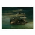 thumbnail image 1 of Fantasy Cutting Board, Phantasmagoric Old Ship Sailing on Calm SeMisty Weather Marine Theme, Decorative Tempered Glass Cutting and Serving Board, Small Size, Green Brown Dark Blue, by Ambesonne, 1 of 1