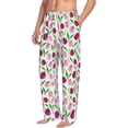 thumbnail image 2 of Uemuo Tulips Flowers Pattern Men's Wide Leg Palazzo Lounge Pants with Pockets Light Weight Loose Comfy Casual Pajama Pants-XX-Large, 2 of 9
