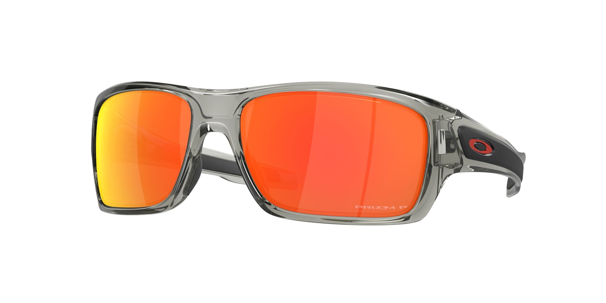 Oakley Turbine Sunglasses, Square Polarized Eyeglasses with Prizm Lenses, Size 63, Grey Ink/Prizm Ruby Polarized