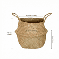 thumbnail image 2 of Woven Seagrass Belly Basket, Natural Fiber Storage Bin for Home, Decorative Plant Pot Cover or Laundry Hamper, Rustic Farmhouse Style 18Inch, 2 of 7